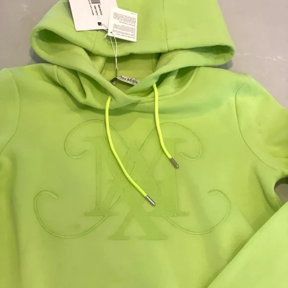 Max Mara Muted Neon Lime Green Hoodie and sweatpants New NWT - Picture 3 of 8